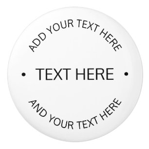 Einfacher moderner editierbarer Text Weiß & Schw Keramikknauf