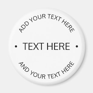 Einfacher moderner editierbarer Text   Weiß & Schw Magnet