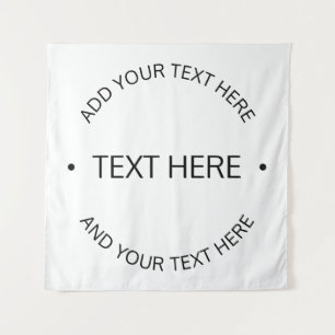 Einfacher moderner editierbarer Text Weiß & Schw Wandteppich