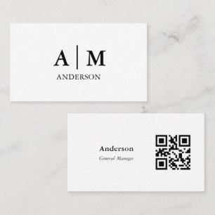 Einfacher Moderner Eleganter Minimalistischer QR-C Visitenkarte