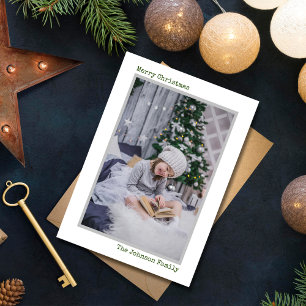 Einfacher moderner Foto Frohe Weihnachten Schreibm