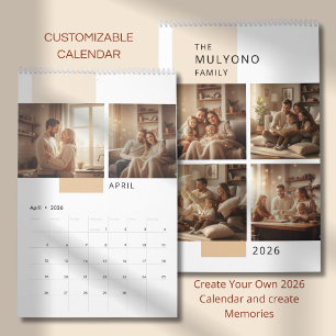 Einfacher moderner Fotokalender  Kalender