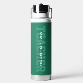 Einfacher moderner grüner Lehrer Trinkflasche