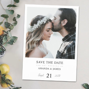 Einfacher moderner Hochzeits-Foto-Save-the-Date-Ma Magneteinladung