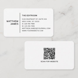 Einfacher moderner minimaler schwarzer weißer QR-C Visitenkarte