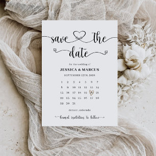 Einfacher moderner minimalistischer Kalender Fot Save The Date