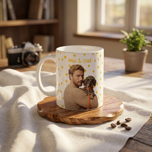 Einfacher moderner Name und Foto des Haustiers Kaffeetasse
