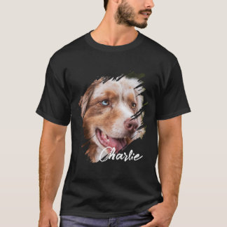 Einfacher moderner Name und Foto des Haustiers mit T-Shirt