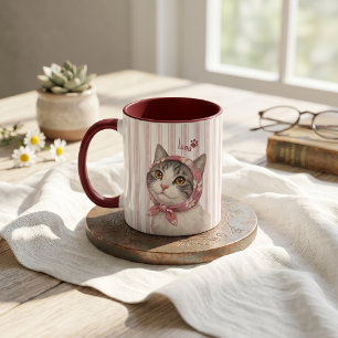 Einfacher moderner Name und Foto des Haustiers Tasse