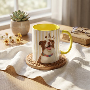 Einfacher moderner Name und Foto des Haustiers Tasse