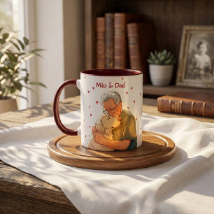 Einfacher moderner Name und Foto des Haustiers Tasse