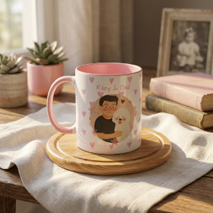 Einfacher moderner Name und Foto des Haustiers Tasse