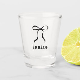 Einfacher Moderner Schwarzer Bogen Brautjungfer Vo Schnapsglas