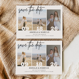 Einfacher moderner Text und horizontales Foto Ho Save The Date