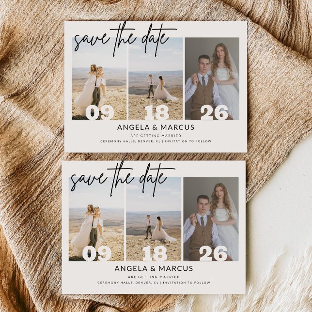 Einfacher moderner Text und horizontales Foto | Ho Save The Date (Von Creator hochgeladen)