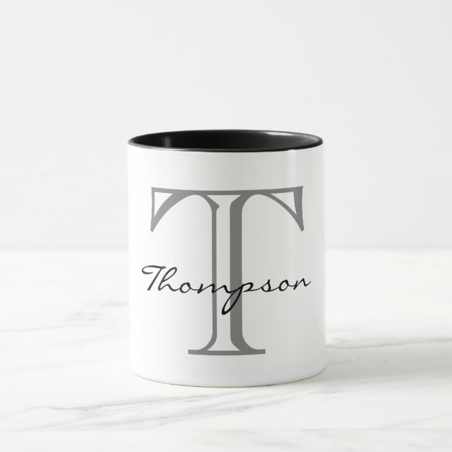 Einfacher Monogramm-Entwurf Tasse (Zentrum)