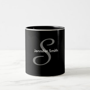 Einfacher Monogramm-Entwurf Zweifarbige Tasse