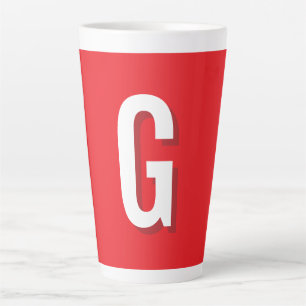 Einfacher Monogramm-Initialenbuchstabe Rot Weiß Milchtasse