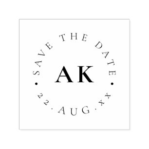 Einfacher Monogramm-Kreis Moderner Minimalistische Permastempel