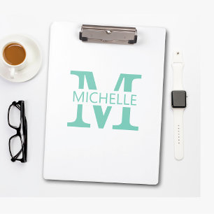 Einfacher Monogramm-Name mit Initiale Klemmbrett
