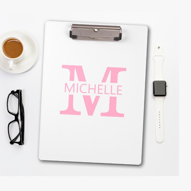 Einfacher Monogramm-Name mit Initiale Klemmbrett (Von Creator hochgeladen)