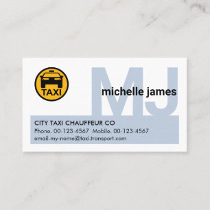 Einfacher Monogramm-Name Taxi Visitenkarte