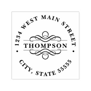 Einfacher Monogramm-Rückkehr-Aufkleber Permastempel