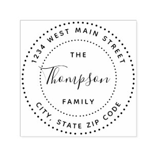 Einfacher Monogramm-Rückkehr-Aufkleber Permastempel