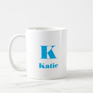 Einfacher Name Anfangsbuchstabe einfarbig himmelbl Kaffeetasse