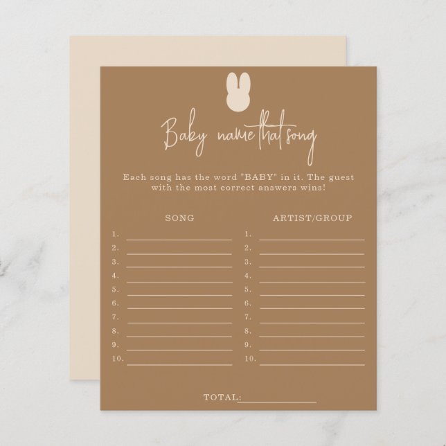 Einfacher Name für das Lied Baby Dusche Spiel (Vorne/Hinten)