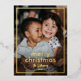 Einfacher Name Minimaler Name für Foto Weihnachten Folien Feiertagspostkarte