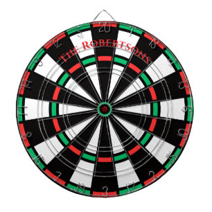 Einfacher Name Rot und Grün der Weihnachtsfamilie Dartscheibe