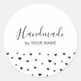 Einfacher Niedlicher Hearts Handmade-Aufkleber Runder Aufkleber