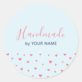 Einfacher Niedlicher Hearts Handmade-Aufkleber Runder Aufkleber