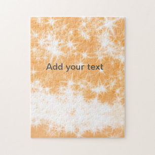 Einfacher orange Glitter Glanz Sterne fügen Sie Ih Puzzle