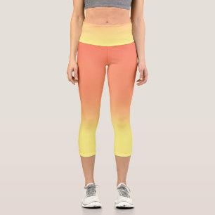 Einfacher, orangefarbener Ombre-Effekt Capri Leggings