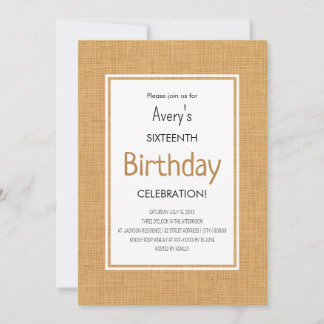 Einfacher orangener texturierter Geburtstag Einladung