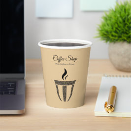 Einfacher Ornament-Coffee Shop Beruflich Pappbecher