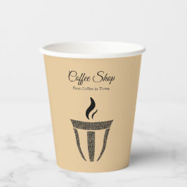 Einfacher Ornament-Coffee Shop Beruflich Pappbecher