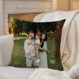 Einfacher personalisierter Familienfoto-Bogen Kissen