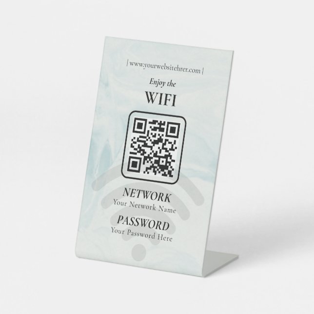 Einfacher personalisierter WLAN-Netzwerk-QR-Code-P Sockelschild (Vorderseite)