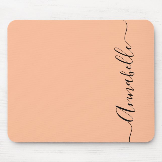 Einfacher Pfirsich personalisierter Name Mousepad (Vorne)