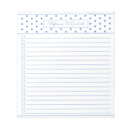 Einfacher Polka Dot Light Blue One Column Checklis Notizblock