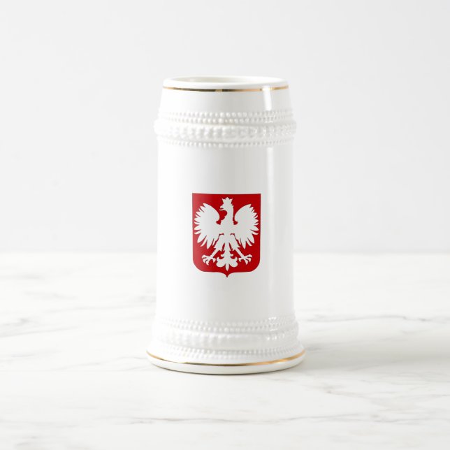 Einfacher polnischer Adler Stein Bierglas (Mittel)