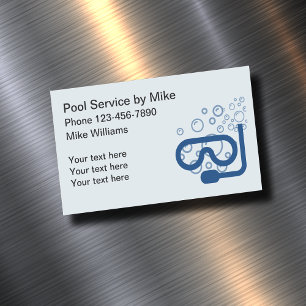Einfacher Pool-Service Magnetische Visitenkarte