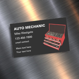 Einfacher professioneller Autoreparaturmechaniker Magnetische Visitenkarte