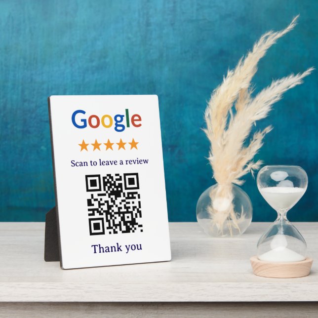 Einfacher professioneller Google-Review-QR-Code fü Fotoplatte (Seite)