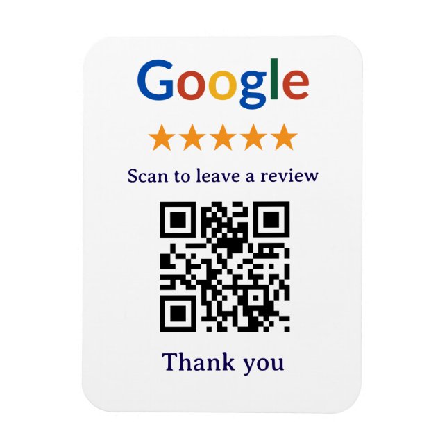 Einfacher professioneller Google-Review-QR-Code fü Magnet (Vertikal)