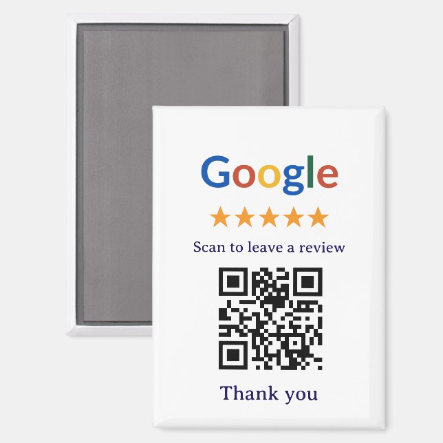 Einfacher professioneller Google-Review-QR-Code fü Magnet (Vorderseite/Rückseite)