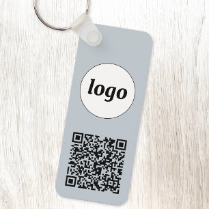 Einfacher QR Code Business Blue Schlüsselanhänger